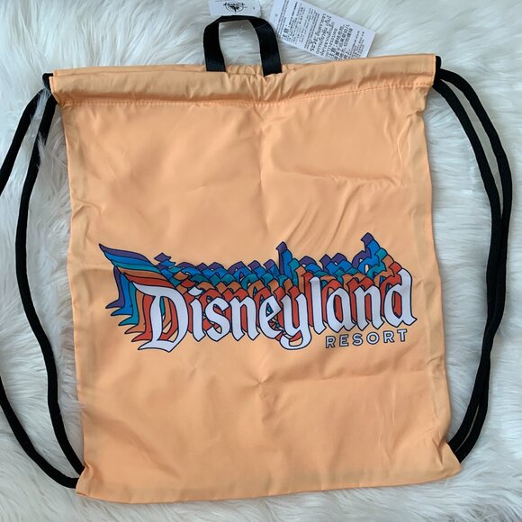 DISNEYLAND RESORT Drawstring Cinch Bag in Gold/Black NEW - Picture 2 of 3
